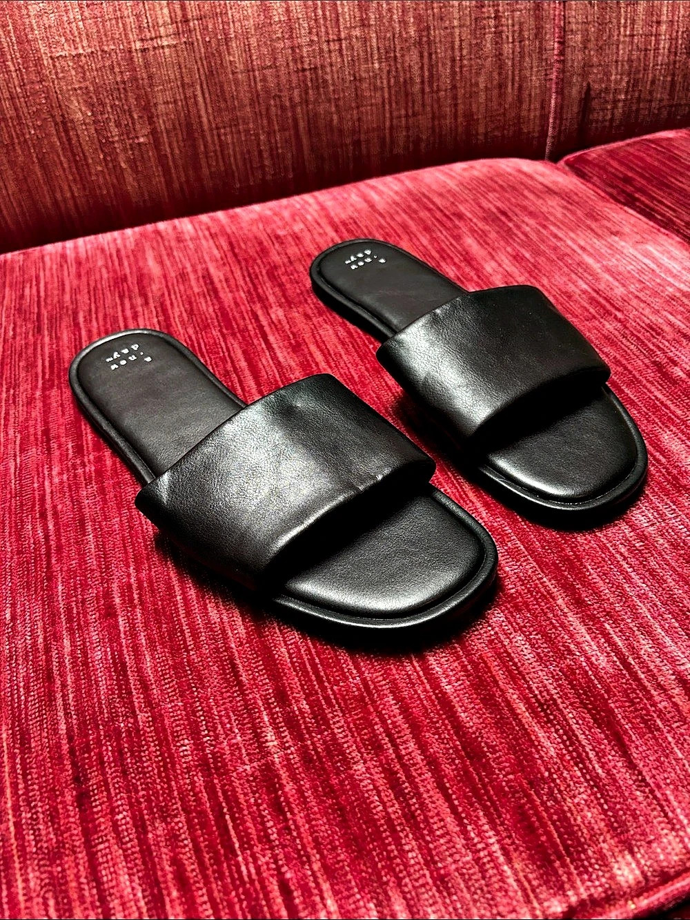 A New Day Black Slide Sandals